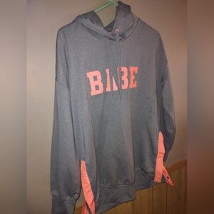 No Boundaries Gray Hoodie Sweater with Pink Accents